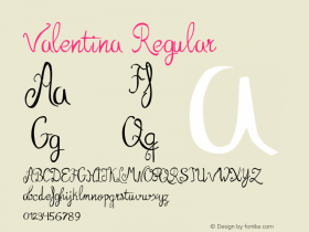 Valentina Regular 1.000 Font Sample