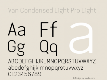 Van Condensed Light Pro Light Version 2.000图片样张