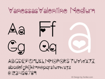 VanessasValentine Medium Version 001.000 Font Sample