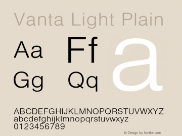 Vanta Light Plain 001.001 Font Sample