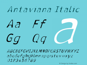Antaviana Italic 001.000 Font Sample