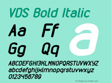 VDS Bold Italic Version 1.000 2009 initial release图片样张