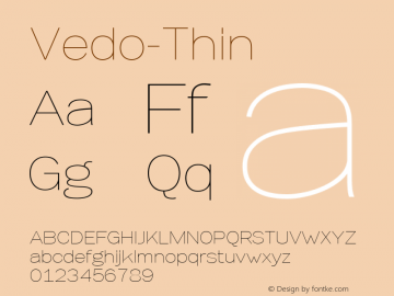 Vedo-Thin ☞ Version 001.001;com.myfonts.easy.wiescherdesign.vedo.thin.wfkit2.version.3CZC图片样张