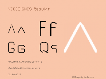 VEGESIGNES Regular Version 1.0 Font Sample