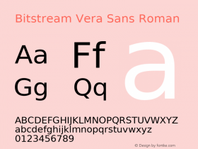 Bitstream Vera Sans Roman Release 1.10图片样张