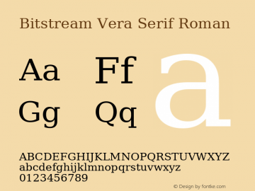 Bitstream Vera Serif Roman Release 1.10图片样张