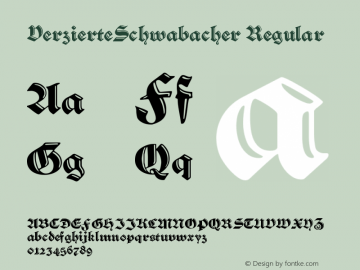 VerzierteSchwabacher Regular 1 Font Sample