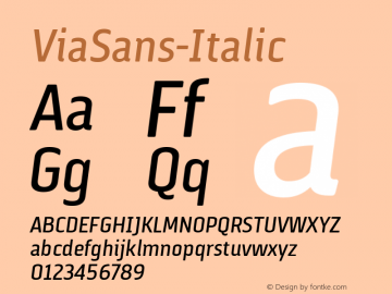 ViaSans-Italic ☞ Version 001.001;com.myfonts.latinotype.via-sans.italic.wfkit2.4f4p Font Sample