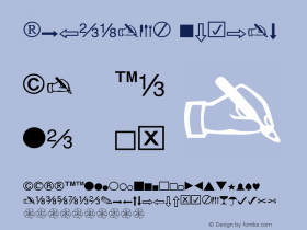 Dingbats Normal 1.0 Wed Sep 07 17:10:48 1994 Font Sample