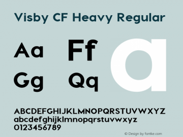 Visby CF Heavy Regular Version 1.005;PS 001.005;hotconv 1.0.70;makeotf.lib2.5.58329图片样张