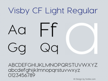 Visby CF Light Regular Version 1.005;PS 001.005;hotconv 1.0.70;makeotf.lib2.5.58329图片样张