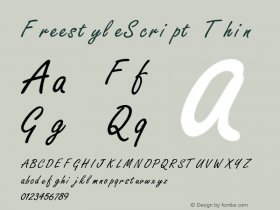 FreestyleScript Thin 001.000 Font Sample