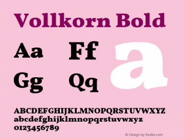 Vollkorn Bold Version 2.001图片样张