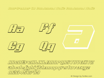Voortrekker 3D Condensed Italic Condensed Italic 001.000 Font Sample