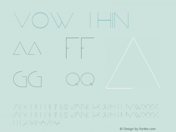 Vow-Thin ☞ Version 1.000;com.myfonts.easy.thinkdust.vow.thin.wfkit2.version.3qWe图片样张