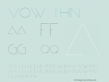 Vow-Thin ☞ Version 1.000;com.myfonts.easy.thinkdust.vow.thin.wfkit2.version.3qWe Font Sample