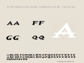 VTCBelialsBladeItalic Italic 1999; 1.0, initial release图片样张