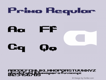 Primo Regular v2.00 - 07/25/10 Font Sample