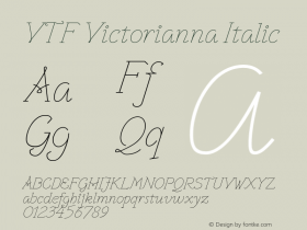 VTF Victorianna Italic Version 2.000 Font Sample