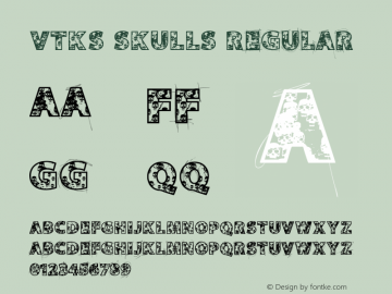 VTKS SKULLS Regular Version 1.00 December 13, 2008, initial release Font Sample