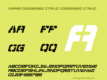 Vyper Condensed Italic Condensed Italic 001.000图片样张