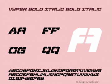 Vyper Bold Italic Bold Italic 001.000 Font Sample