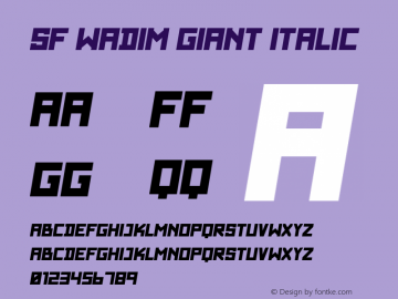 SF WADIM GIANT ITALIC Version 1.0图片样张