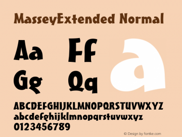 MasseyExtended Normal Macromedia Fontographer 4.1 6/28/96图片样张
