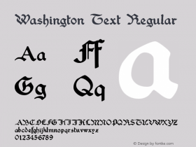 Washington Text Regular Version 1.1 Font Sample