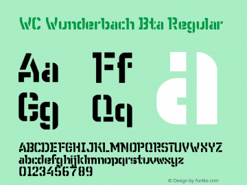 WC Wunderbach Bta Regular Version 1.000;PS 001.000;hotconv 1.0.38图片样张