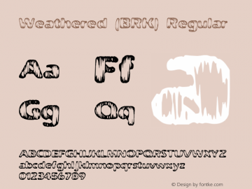 Weathered (BRK) Regular Version 2.22 Font Sample