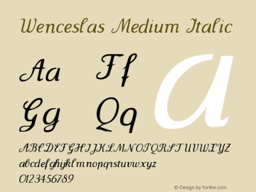 Wenceslas Medium Italic 1.0 2004-06-08 Font Sample