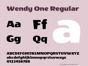 Wendy One Regular Version 1.001 Font Sample
