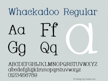 Whackadoo Regular 2.0 Font Sample