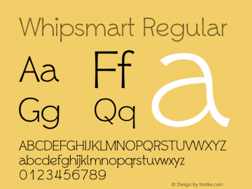 Whipsmart Regular Version 1.00 January 20, 2013, initial release图片样张