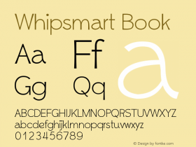 Whipsmart Book Version 1.00 January 20, 201 Font Sample