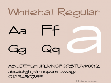 Whitehall Regular Updated May 2007 Font Sample