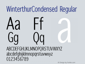 WinterthurCondensed Regular 1.0 2004-07-15图片样张