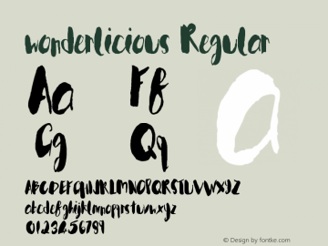 wonderlicious Regular Version 1.00 May 24, 2015, initial release Font Sample