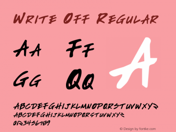 Write Off Regular 2 Font Sample