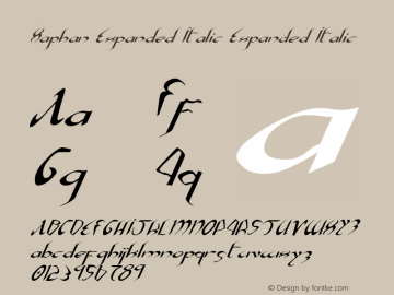 Xaphan Expanded Italic Expanded Italic 1 Font Sample