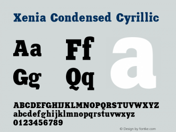 Xenia Condensed Cyrillic 001.000 Font Sample
