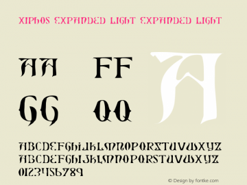 Xiphos Expanded Light Expanded Light 001.000 Font Sample