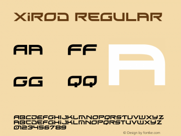 Xirod Regular OTF 2.000;PS 001.001;Core 1.0.29图片样张