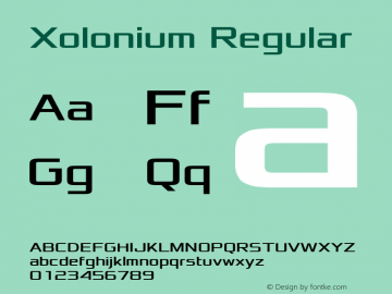 Xolonium Regular Version 2.0 Font Sample
