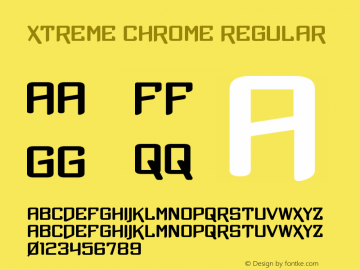 Xtreme Chrome Regular Version 1.0 Font Sample