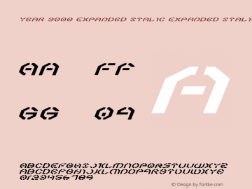 Year 3000 Expanded Italic Expanded Italic 1 Font Sample