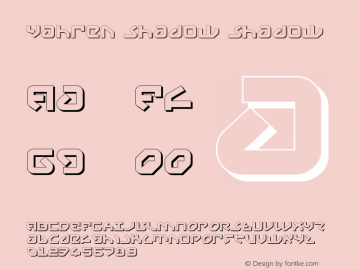 Yahren Shadow Shadow 2 Font Sample