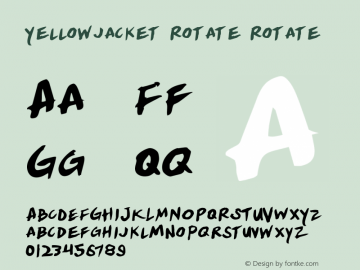 Yellowjacket Rotate Rotate 1 Font Sample