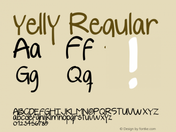 yelly Regular Version 1.0 Font Sample